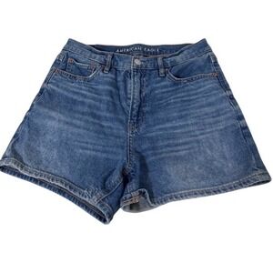 American Eagle Relaxed mom Shorts sz 2 Blue 90s 80s High Waisted Strigid
